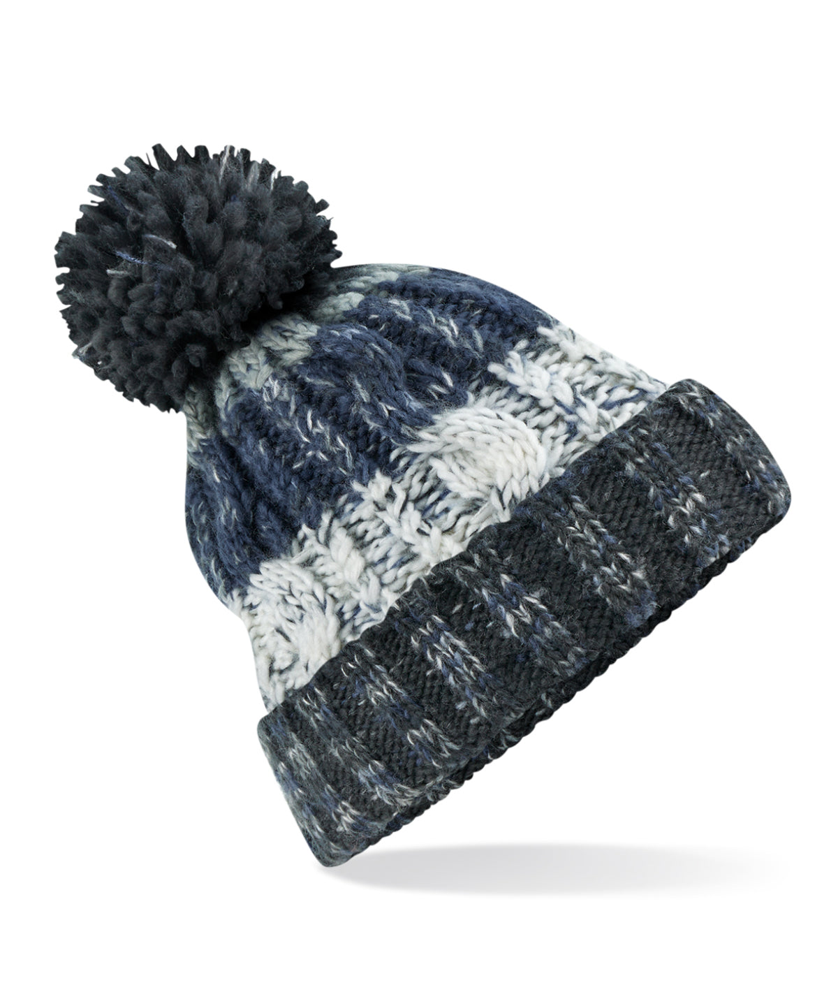 Personalised Hats - Multicolour Beechfield Corkscrew pom pom beanie