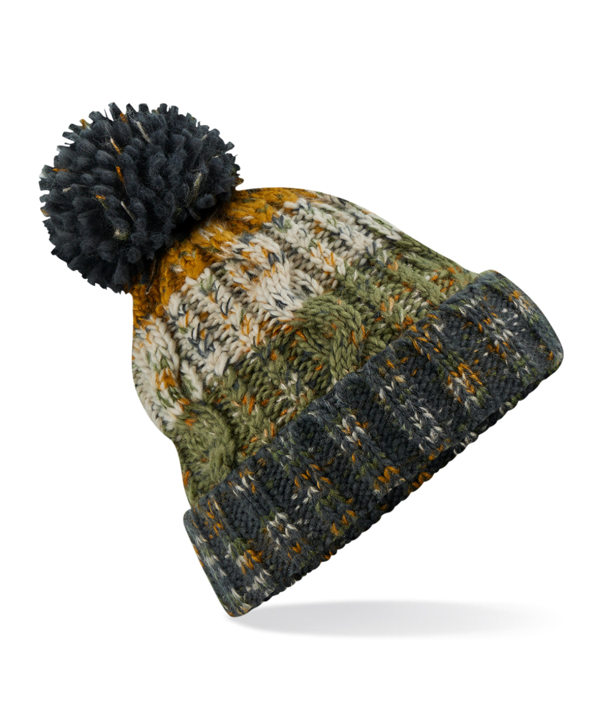 Personalised Hats - Multicolour Beechfield Corkscrew pom pom beanie