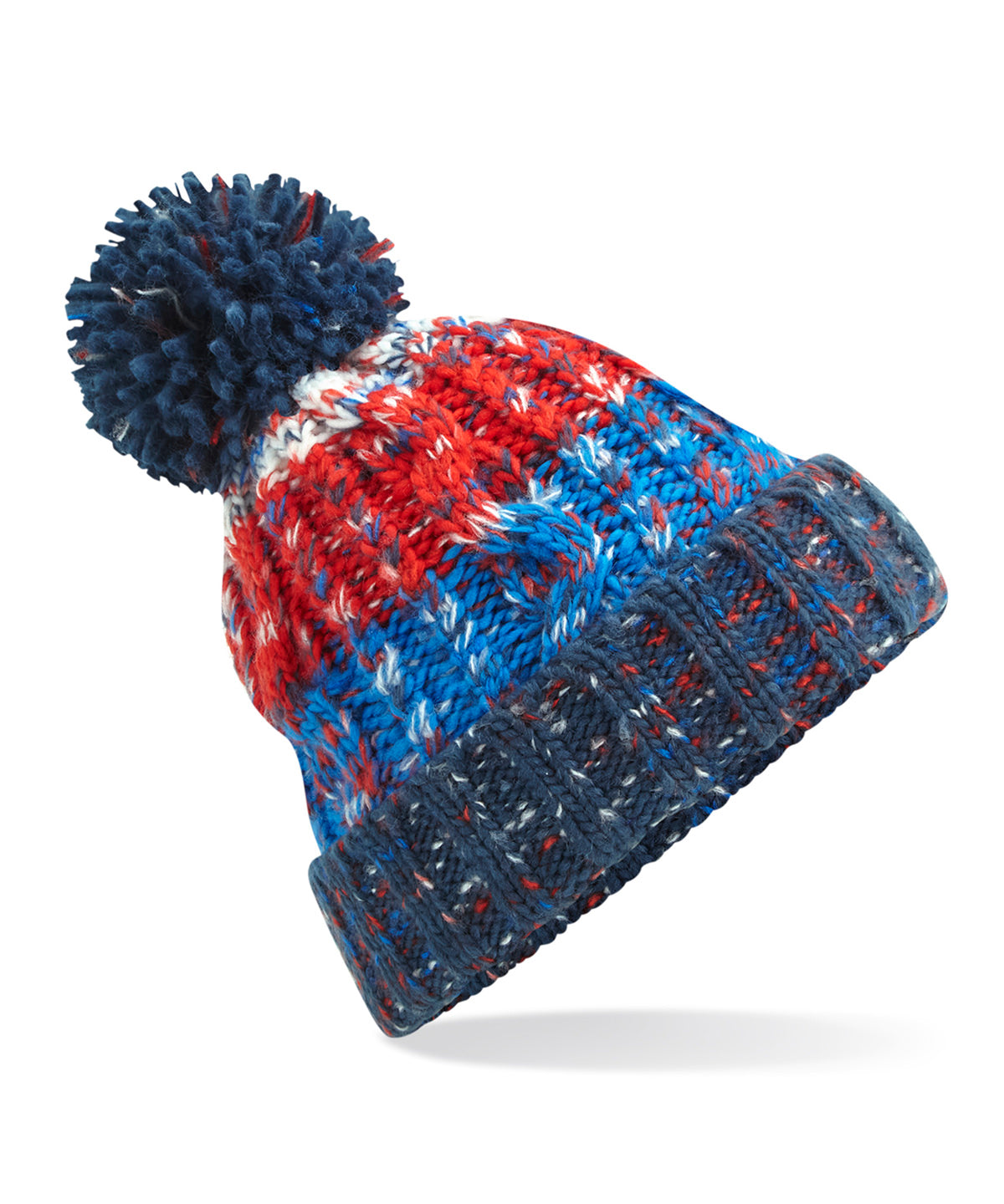 Personalised Hats - Multicolour Beechfield Corkscrew pom pom beanie