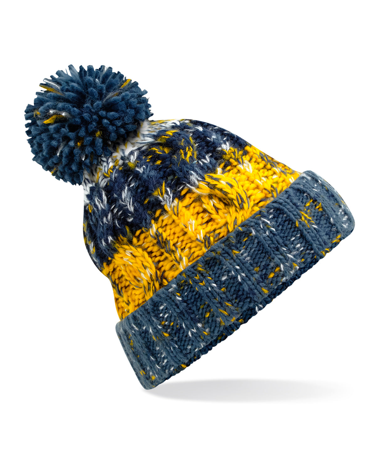 Personalised Hats - Multicolour Beechfield Corkscrew pom pom beanie