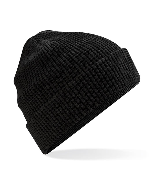 Personalised Hats - Black Beechfield Organic cotton waffle beanie