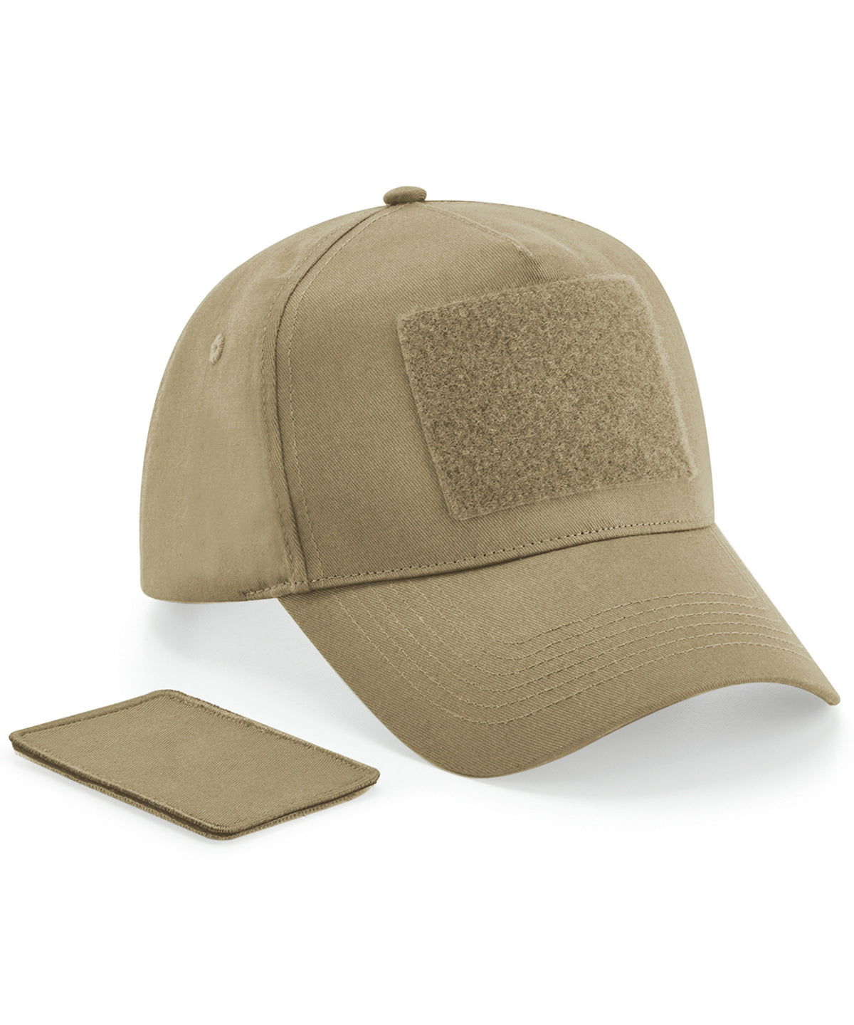 Personalised Caps - Natural Beechfield Removable patch 5-panel cap