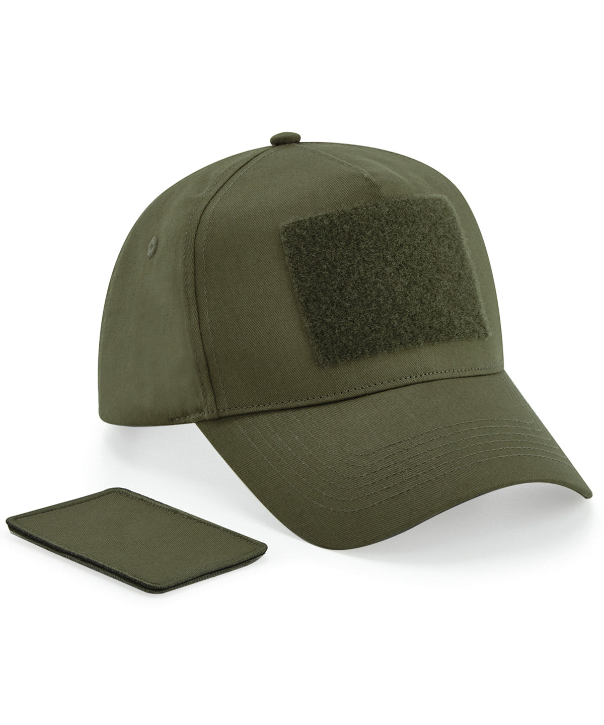 Personalised Caps - Dark Green Beechfield Removable patch 5-panel cap