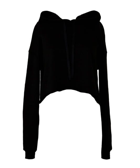 Personalised Hoodies - Black Bella Canvas Women's cropped fleece hoodie