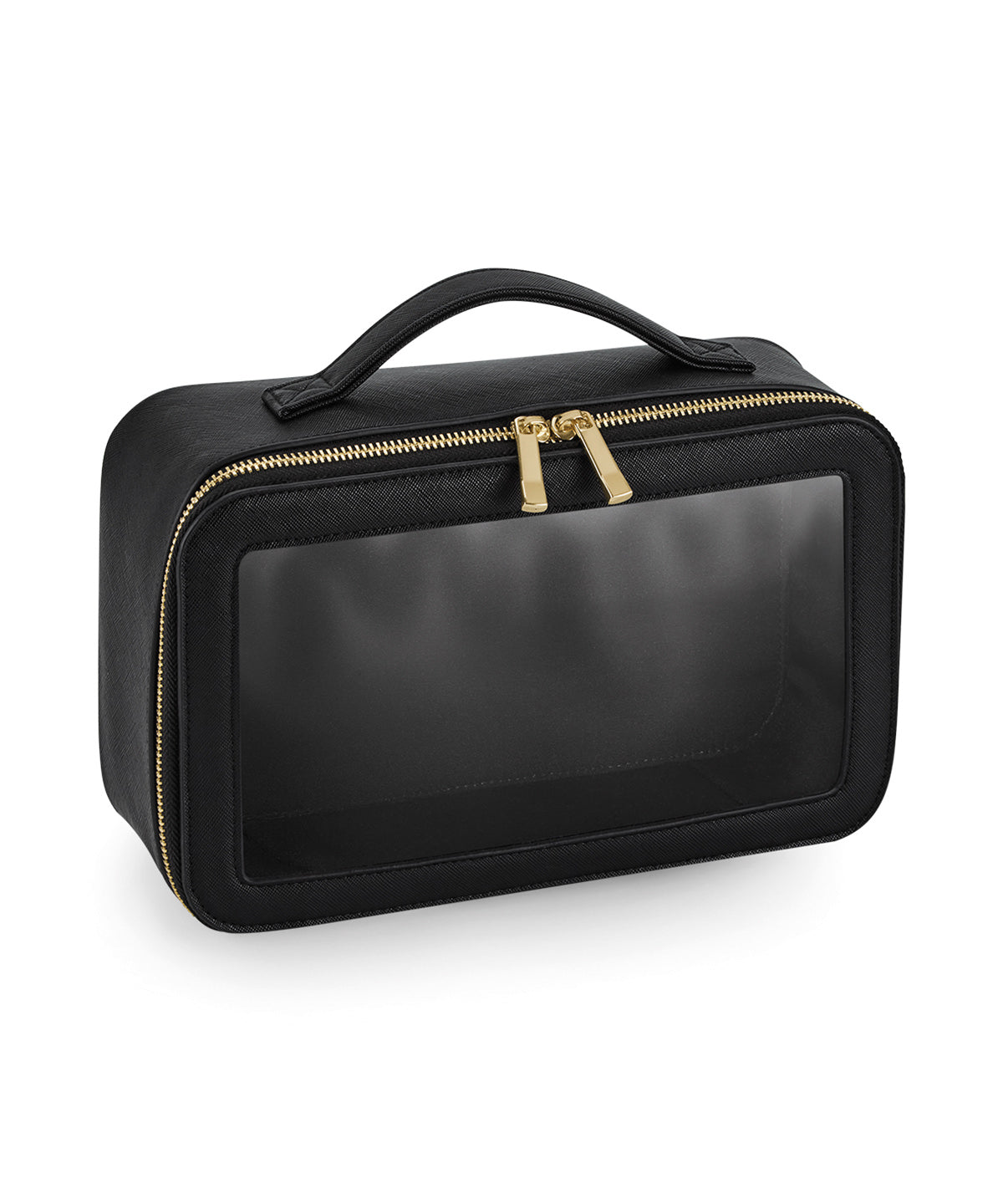 Personalised Bags - Black Bagbase Boutique clear window travel case
