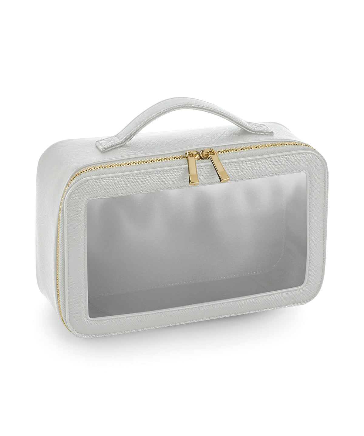Personalised Bags - Light Grey Bagbase Boutique clear window travel case
