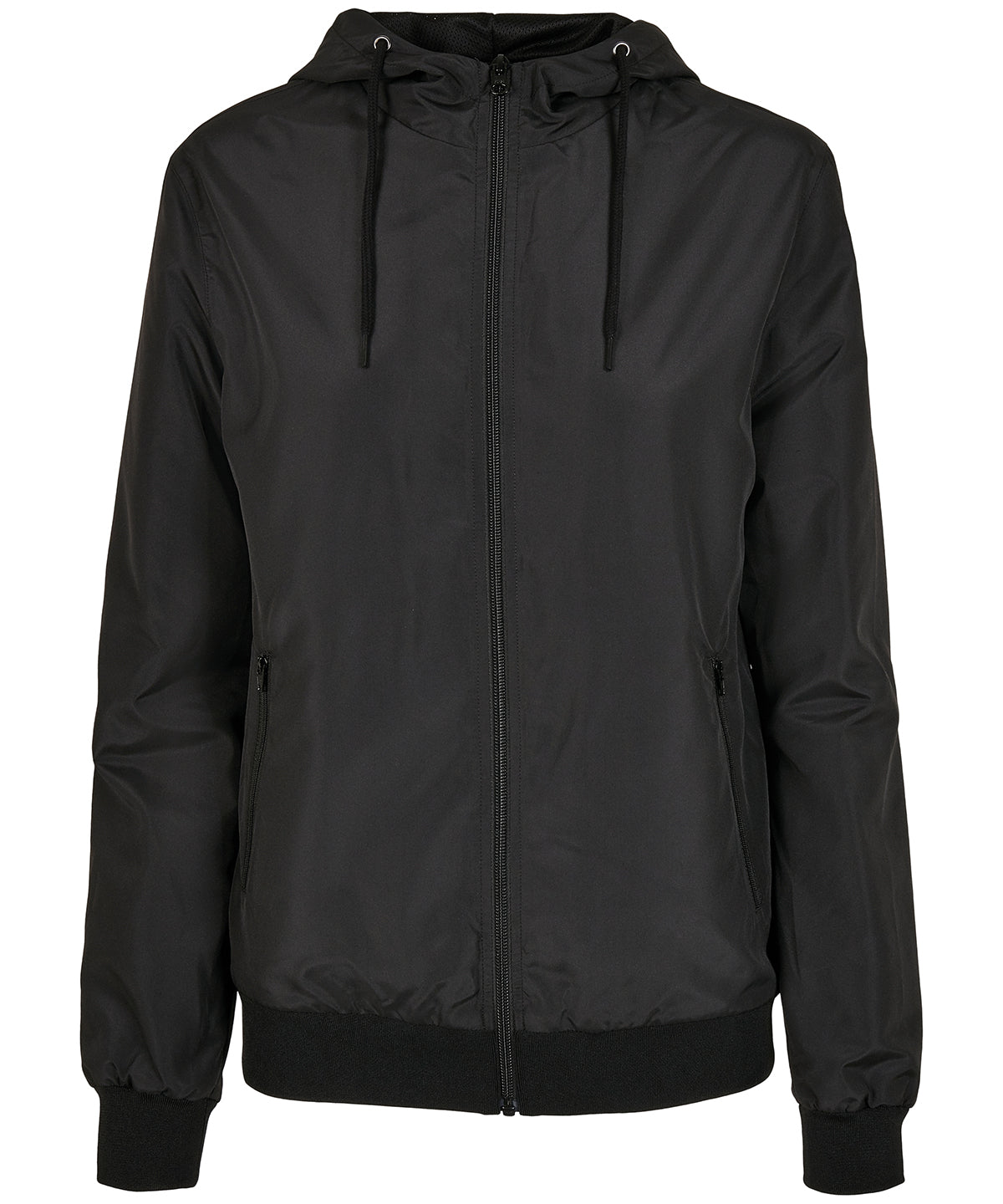 Personalised Jackets - Black Build Your Brand Women's recycled windrunner