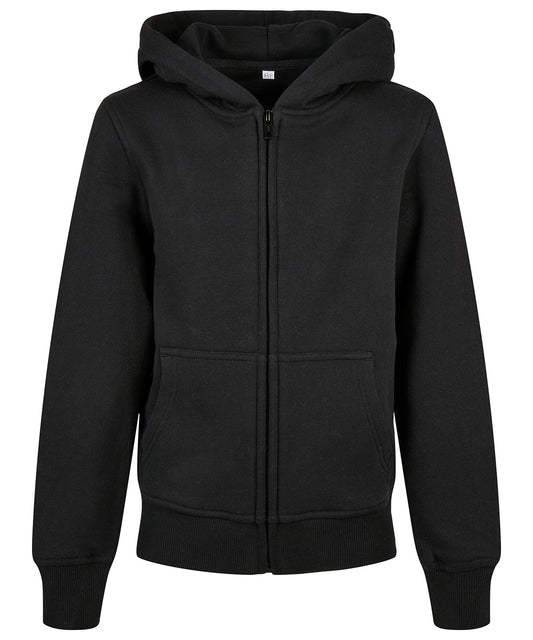 Personalised Hoodies - Black Build Your Brand Organic kids basic zip hoodie