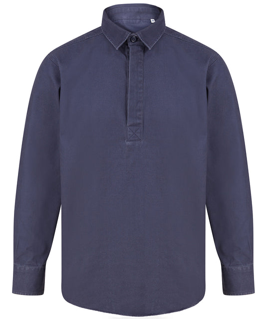 Personalised Shirts - Navy Front Row Pullover drill shirt