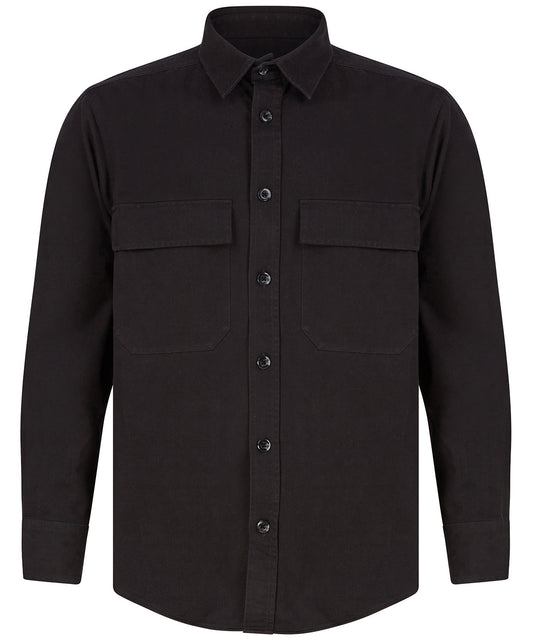 Personalised Shirts - Black Front Row Drill overshirt
