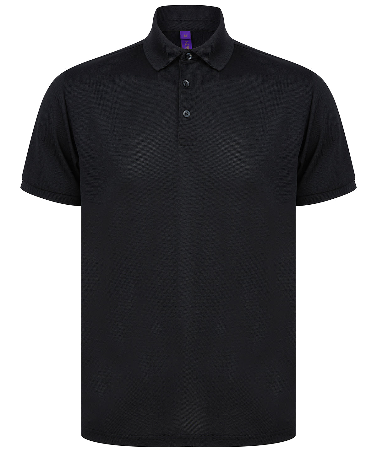 Personalised Polo Shirts - Black Henbury Recycled polyester polo shirt