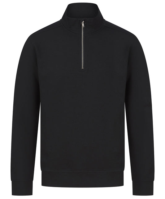 Personalised Sweatshirts - Black Henbury Unisex sustainable ¼-zip sweatshirt