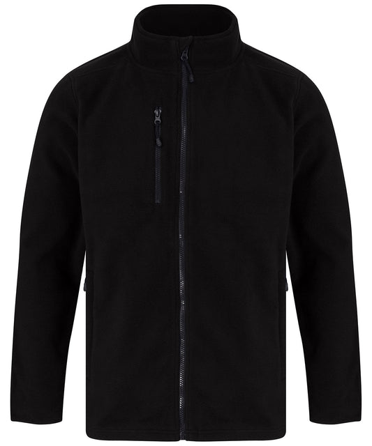 Personalised Jackets - Black Henbury Recycled polyester microfleece jacket