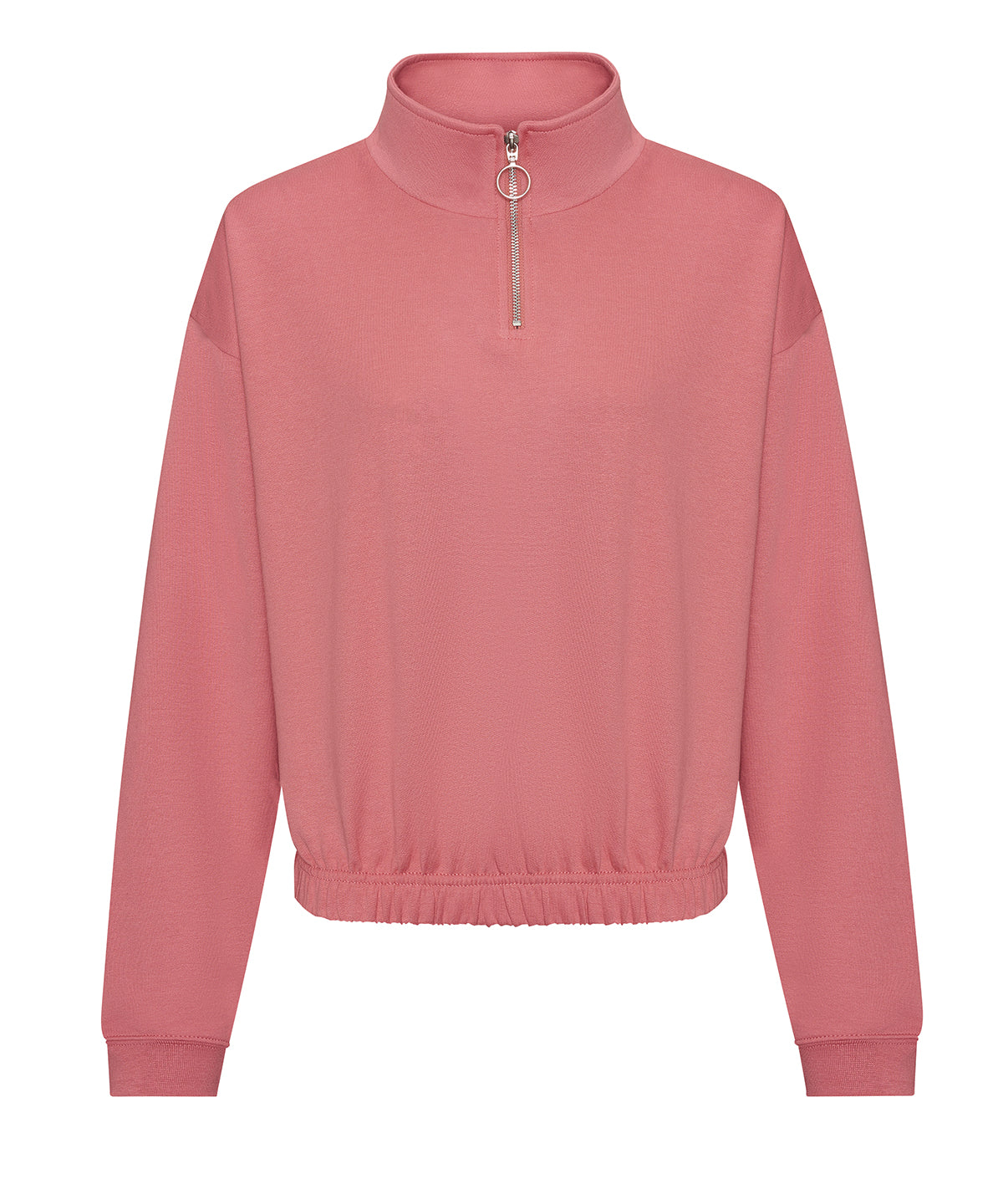 Personalised Sweatshirts - White AWDis Just Hoods Women's cropped ¼-zip sweat