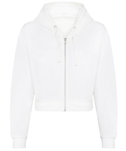 Personalised Hoodies - White AWDis Just Hoods Women's fashion cropped zoodie