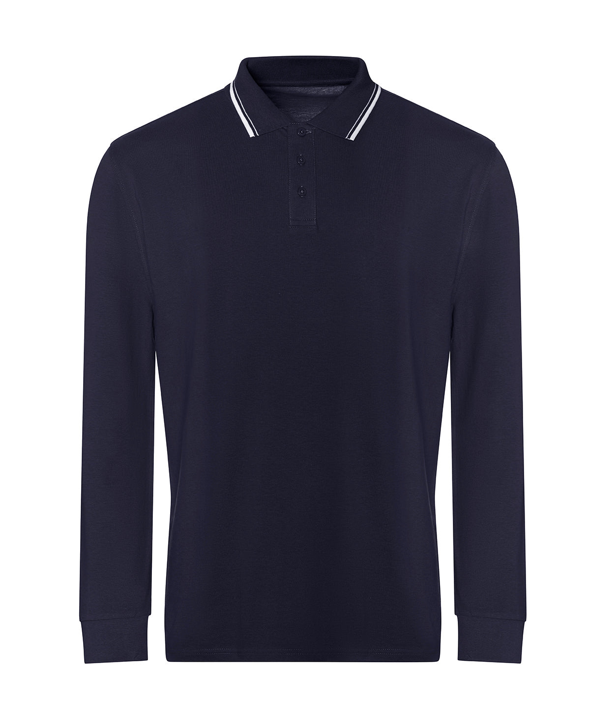 Personalised Polo Shirts - Black AWDis Just Polo's Long sleeve tipped 100 polo