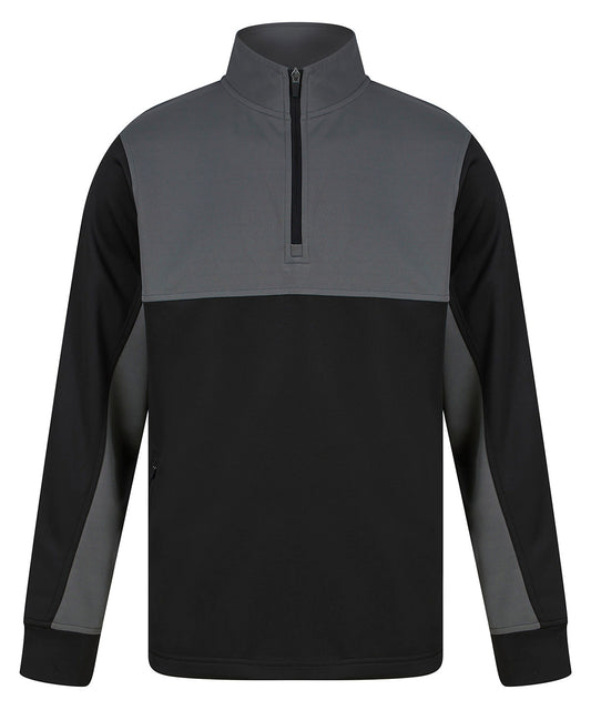 Personalised Sports Overtops - Black Finden & Hales Kids ¼-tracksuit top