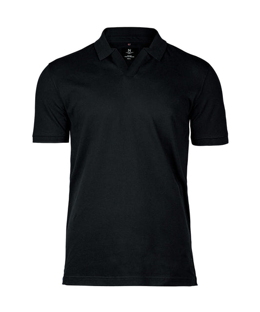 Personalised Polo Shirts - Black Nimbus Harvard v-neck – stretch deluxe polo