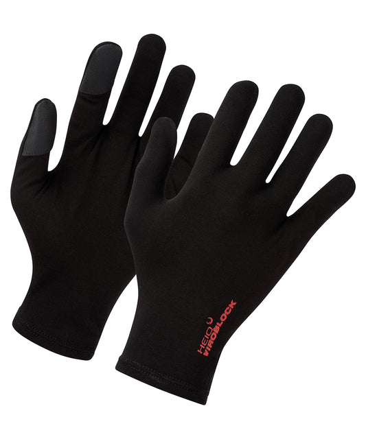 Personalised Gloves - Black Premier Touch gloves, powered by HeiQ Viroblock (one pair)
