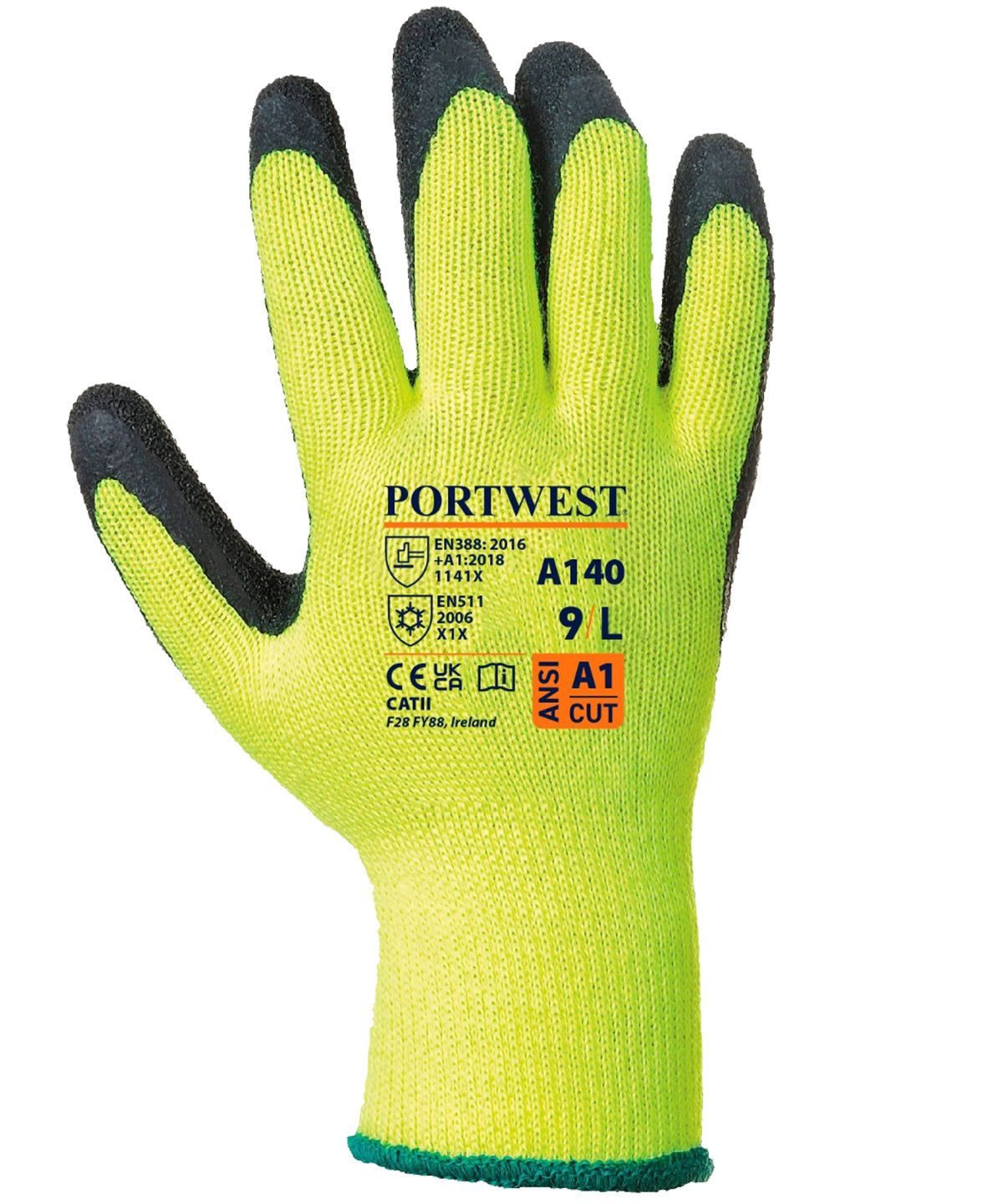 Personalised Gloves - Black Portwest Thermal grip glove (A140)