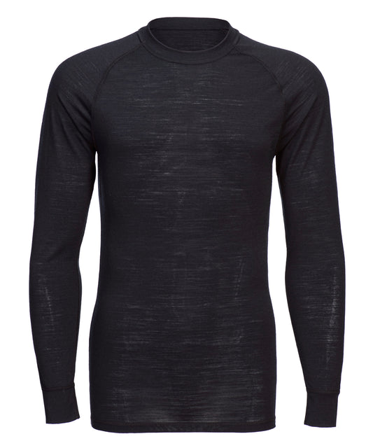 Personalised Knitted Jumpers - Black Portwest Merino wool crew neck long sleeve top