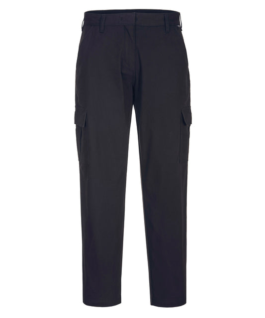 Personalised Trousers - Black Portwest Women's stretch cargo trousers (S233) slim fit