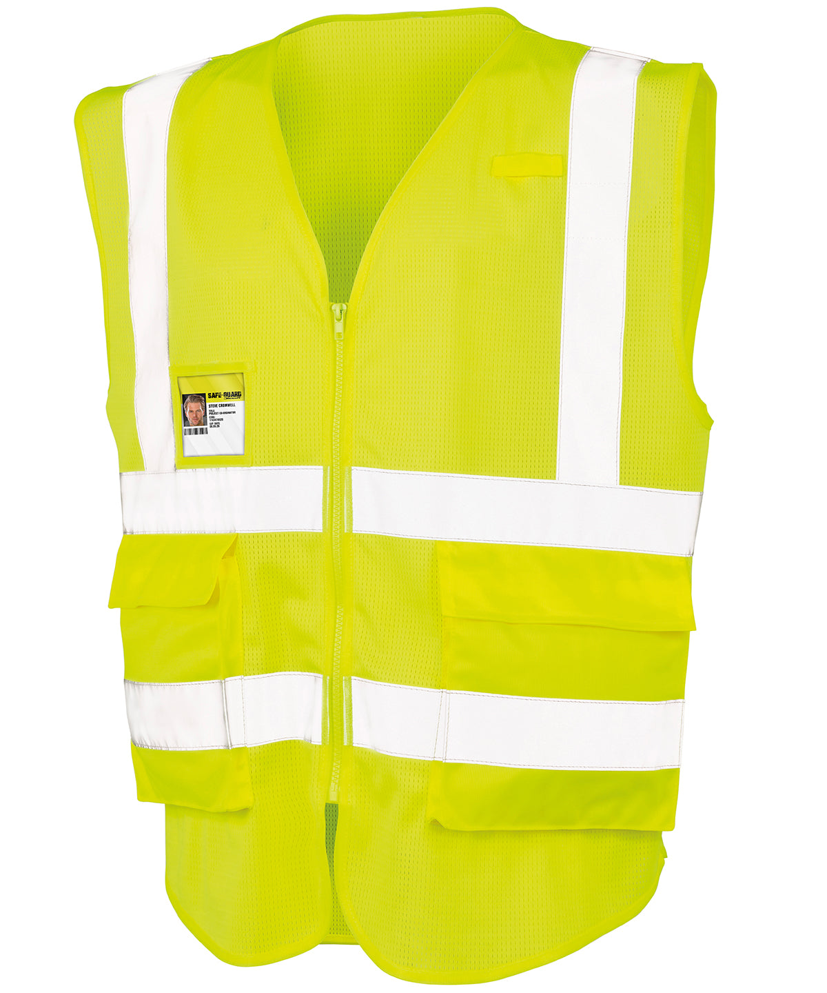 Personalised Safety Vests - Neon Orange Result Safeguard Executive cool mesh safety vest