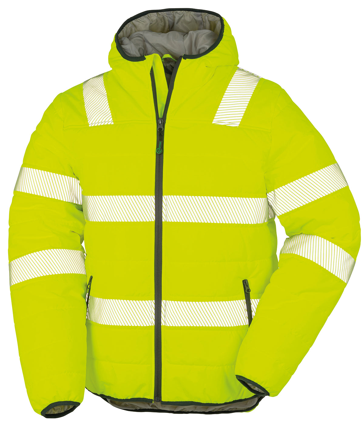 Personalised Jackets - Neon Orange Result Genuine Recycled Recycled ripstop padded safety jacket