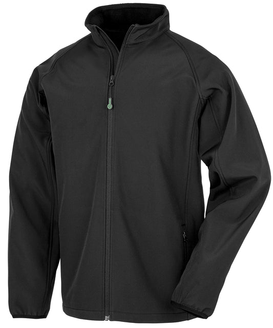 Personalised Jackets - Black Result Genuine Recycled Men's recycled 2-layer printable softshell jacket