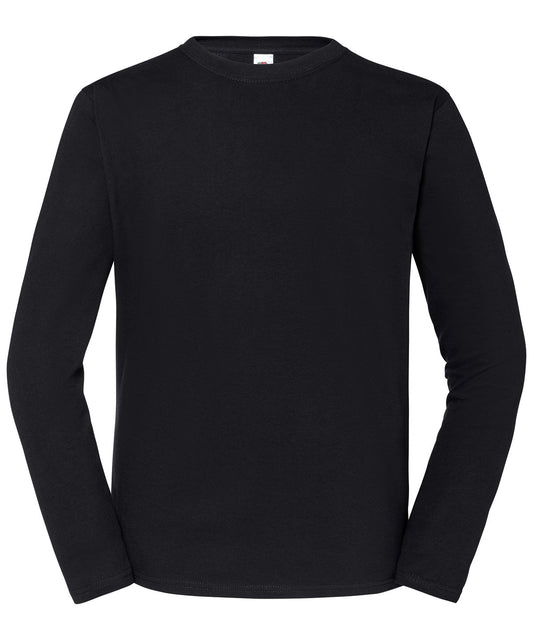 Personalised T-Shirts - Black Fruit of the Loom Iconic 195 ringspun premium long sleeve T