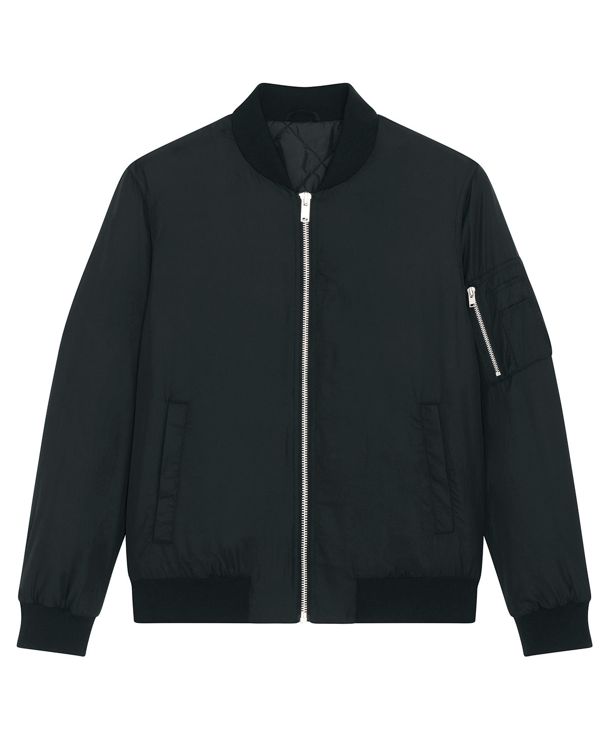 Personalised Jackets - Black Stanley/Stella Bomber jacket with metal details (STJU844)