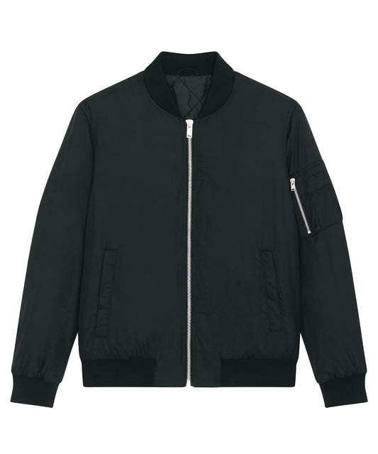 Personalised Jackets - Black Stanley/Stella Bomber jacket with metal details (STJU844)