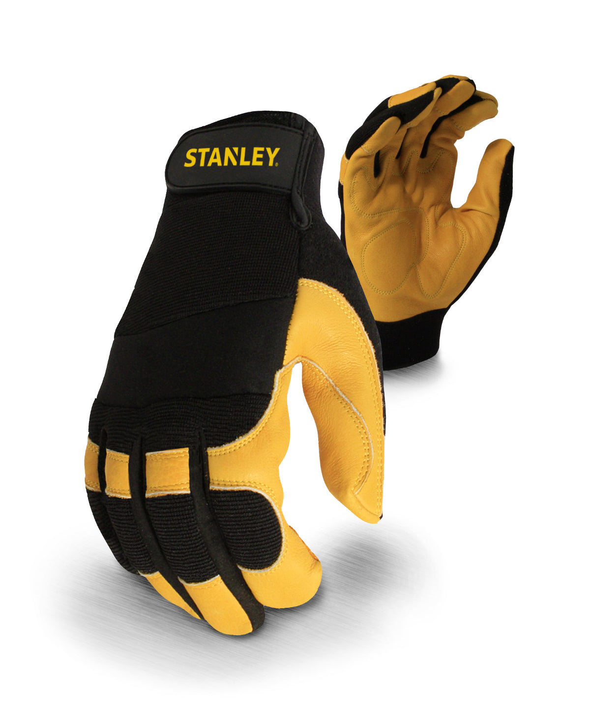 Personalised Gloves - Black Stanley Workwear Stanley performance leather hybrid gloves