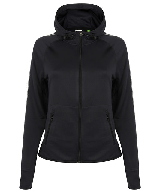 Personalised Hoodies - Black Tombo Women's hoodie with reflective tape