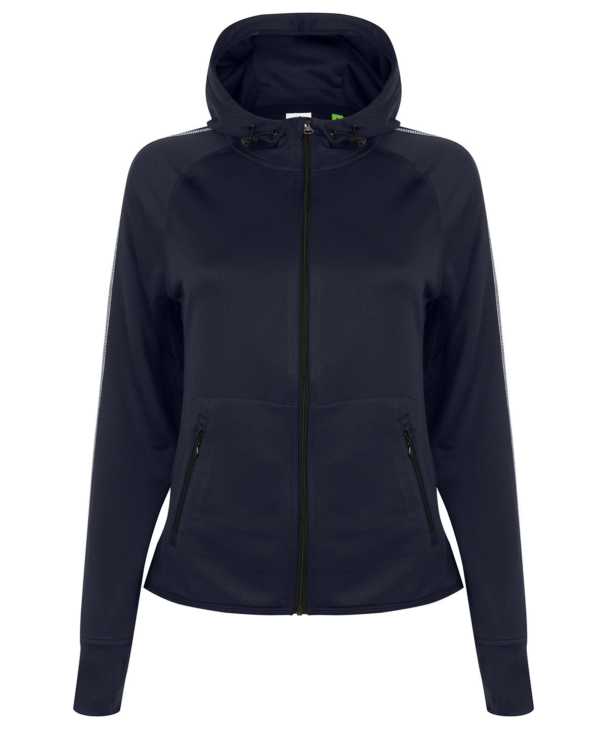 Personalised Hoodies - Black Tombo Women's hoodie with reflective tape