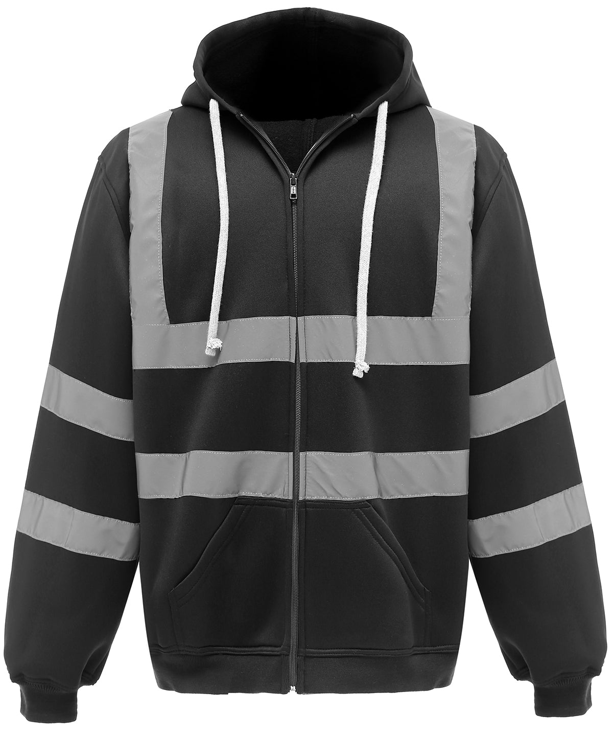 Personalised Hoodies - Black Yoko Hi-vis zip hoodie (HVK07)