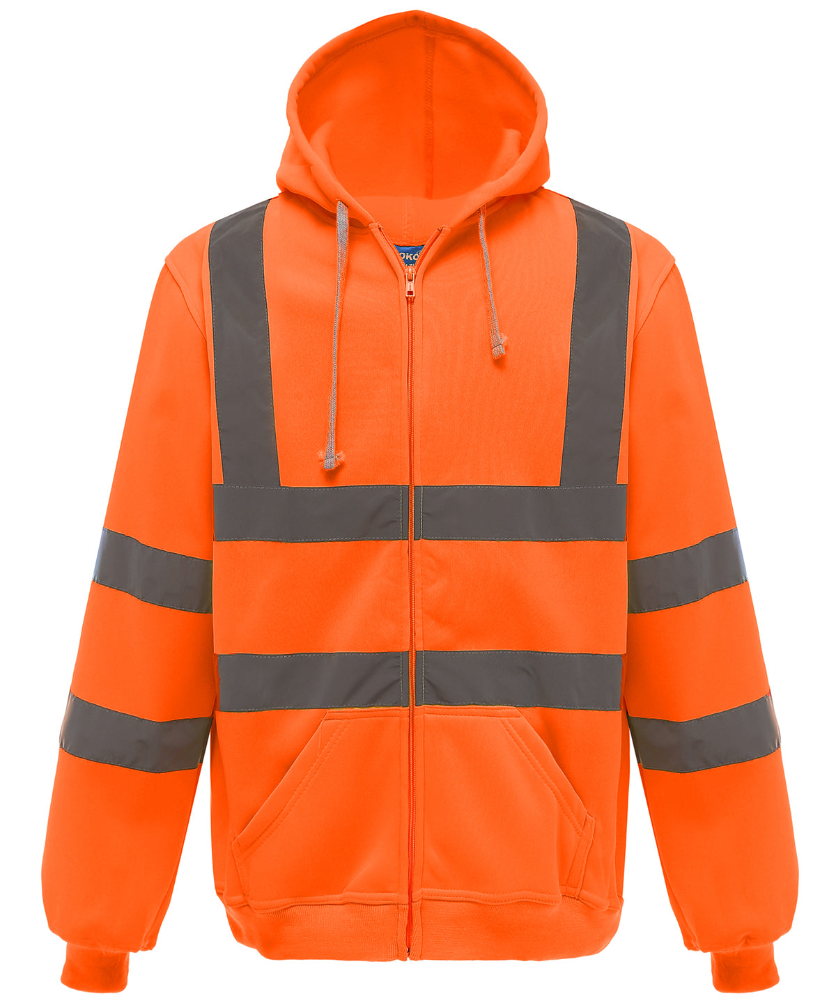Personalised Hoodies - Black Yoko Hi-vis zip hoodie (HVK07)