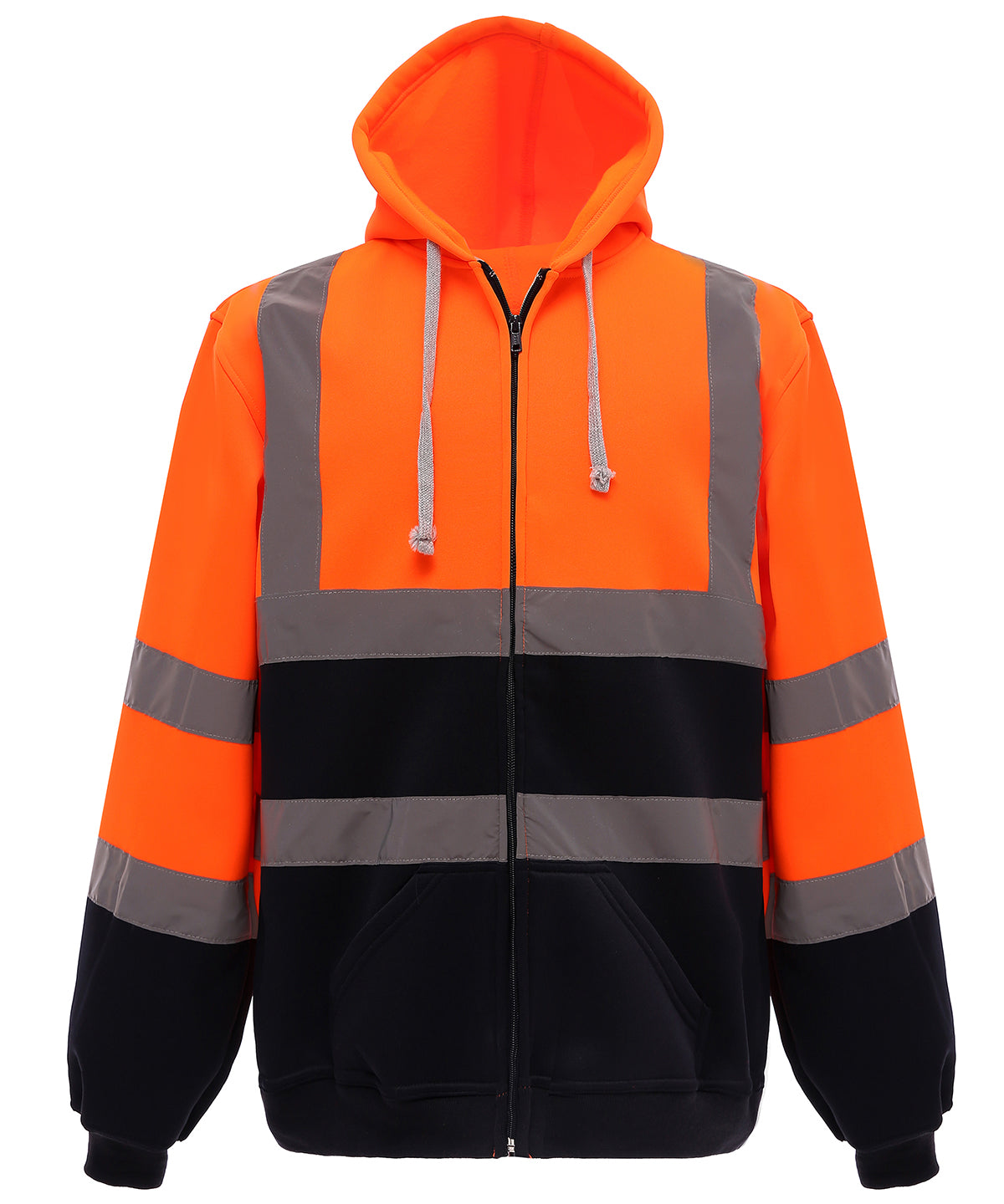 Personalised Hoodies - Black Yoko Hi-vis zip hoodie (HVK07)