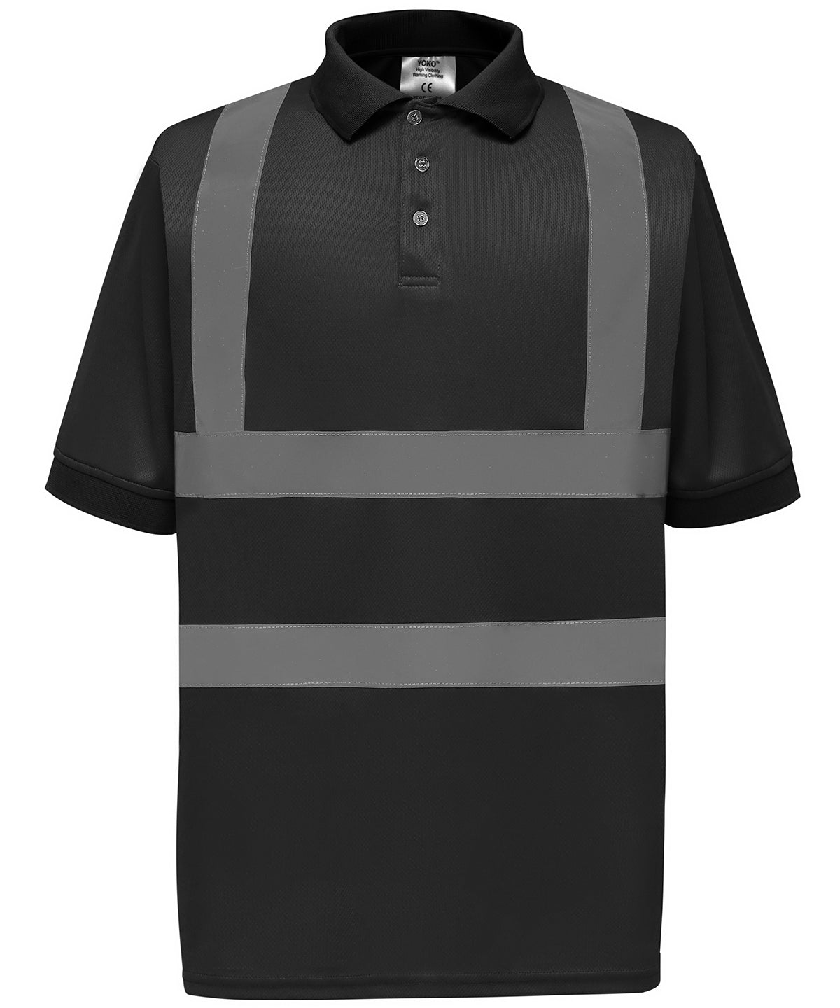 Personalised Polo Shirts - Black Yoko Hi-vis short sleeve polo (HVJ210)