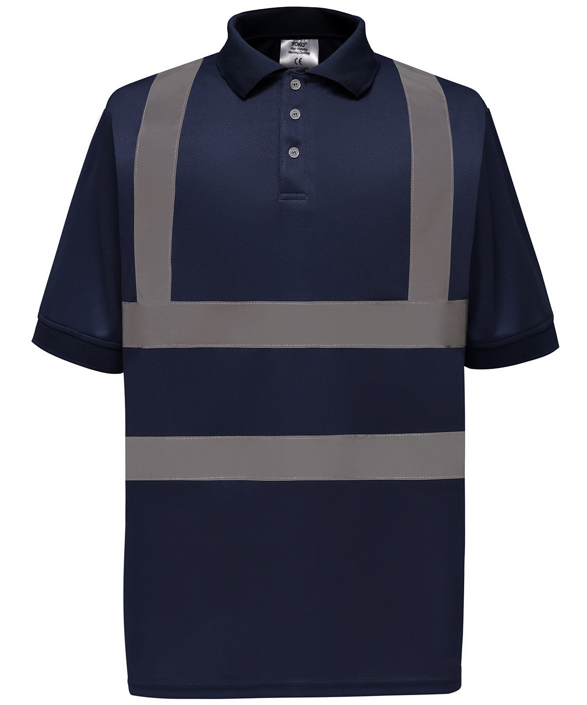 Personalised Polo Shirts - Black Yoko Hi-vis short sleeve polo (HVJ210)