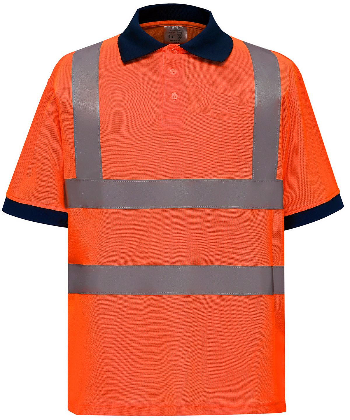Personalised Polo Shirts - Black Yoko Hi-vis short sleeve polo (HVJ210)
