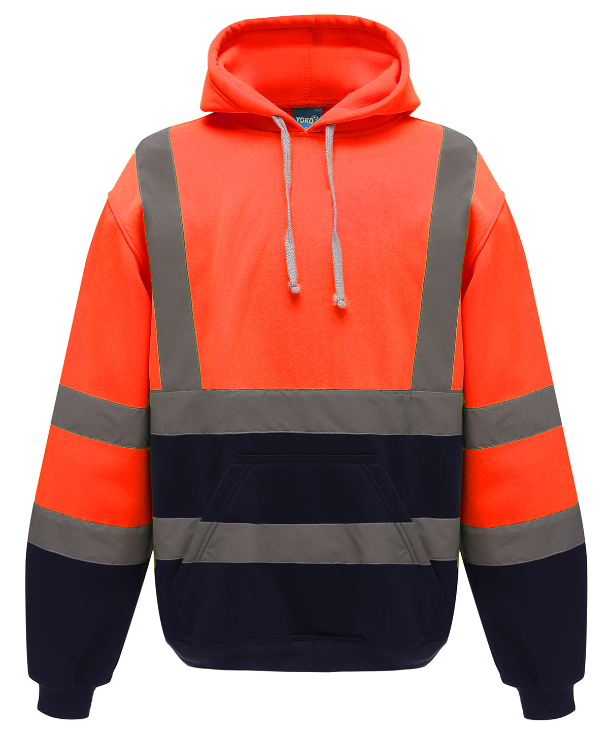 Personalised Hoodies - Black Yoko Hi-vis pull-over hoodie (HVK05)