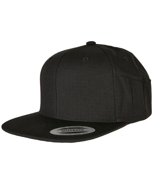 Personalised Caps - Black Flexfit by Yupoong Pencil holder snapback cap