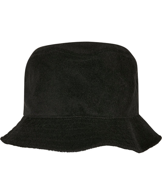 Personalised Hats - Black Flexfit by Yupoong Frottee bucket hat (5003FB)