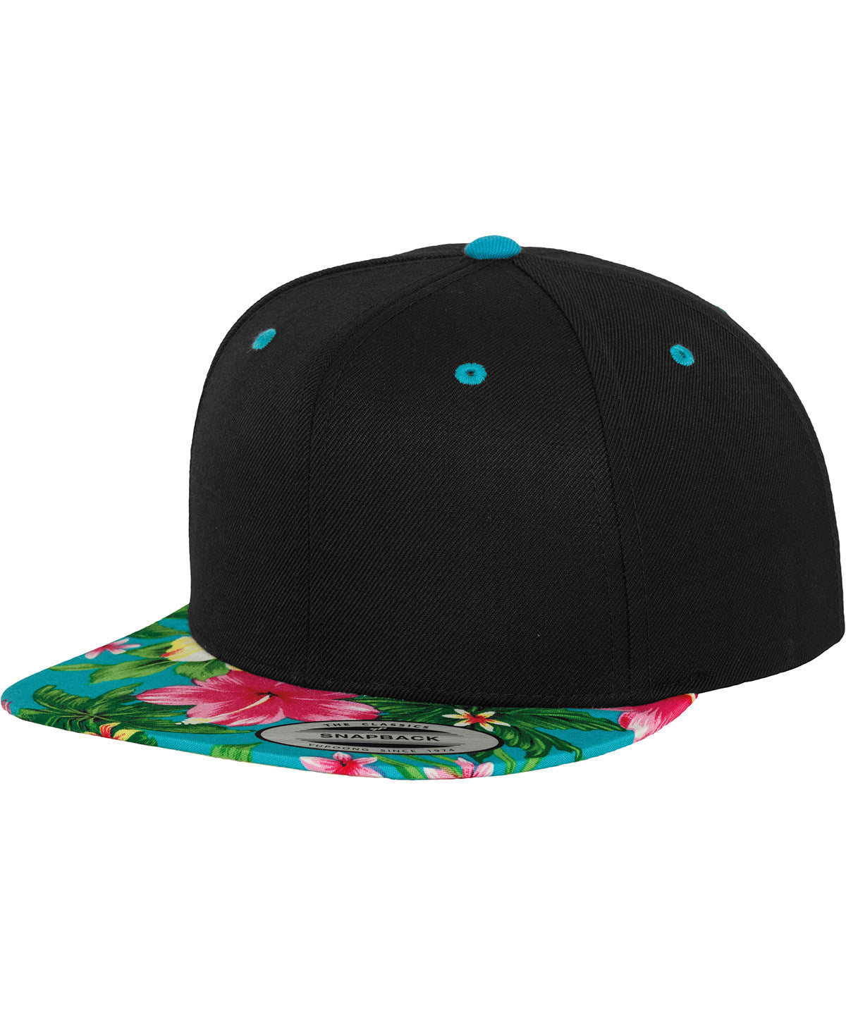 Personalised Caps - Black Flexfit by Yupoong Hawaiian snapback (6089HW)