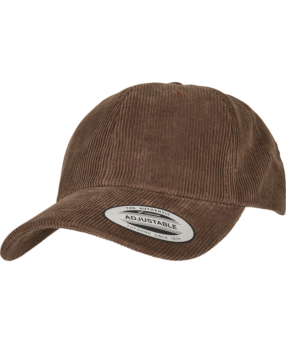 Personalised Caps - Mid Brown Flexfit by Yupoong Low-profile corduroy dad cap (6245CD)