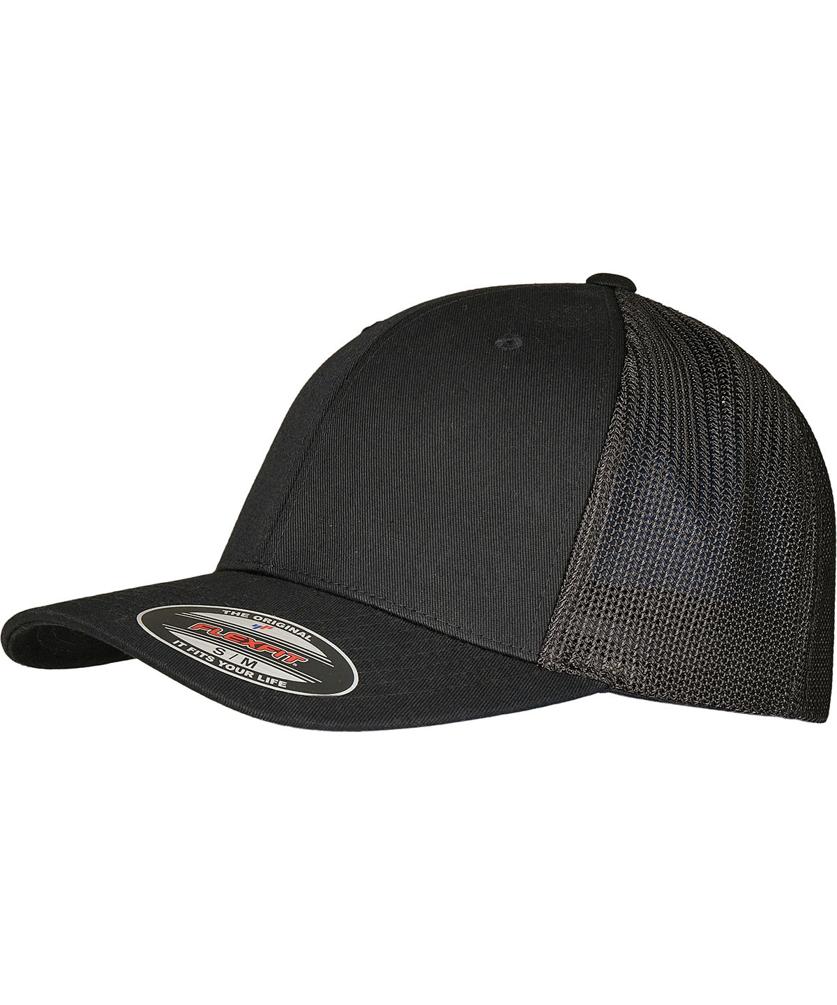 Personalised Caps - Black Flexfit by Yupoong Flexfit trucker recycled mesh (6511RM)