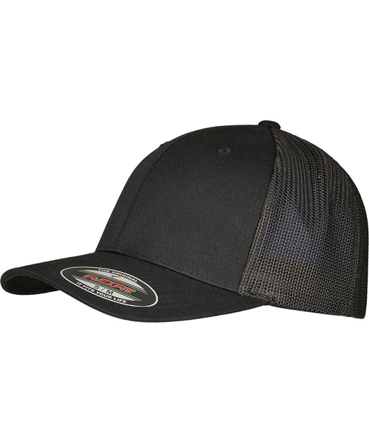 Personalised Caps - Black Flexfit by Yupoong Flexfit trucker recycled mesh (6511RM)