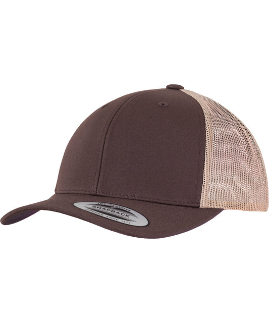 Personalised Caps - Mid Brown Flexfit by Yupoong Retro trucker 2-tone (6606T)