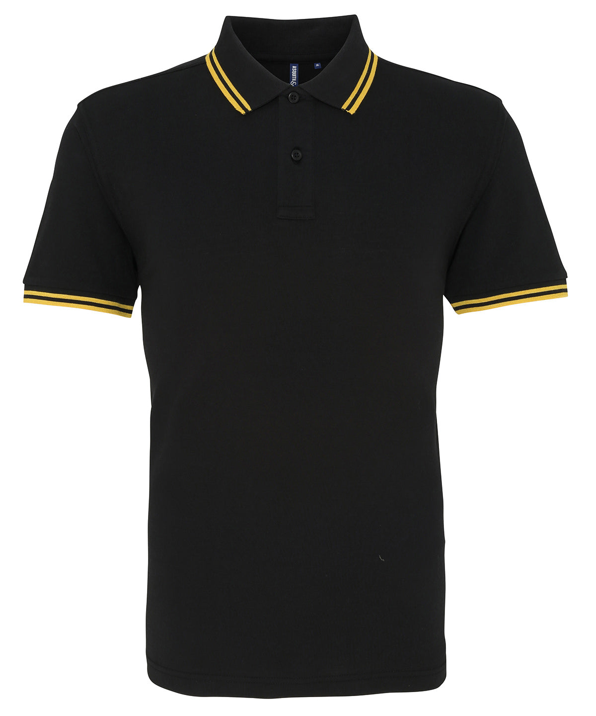 Personalised Polo Shirts - Black Asquith & Fox Men's classic fit tipped polo